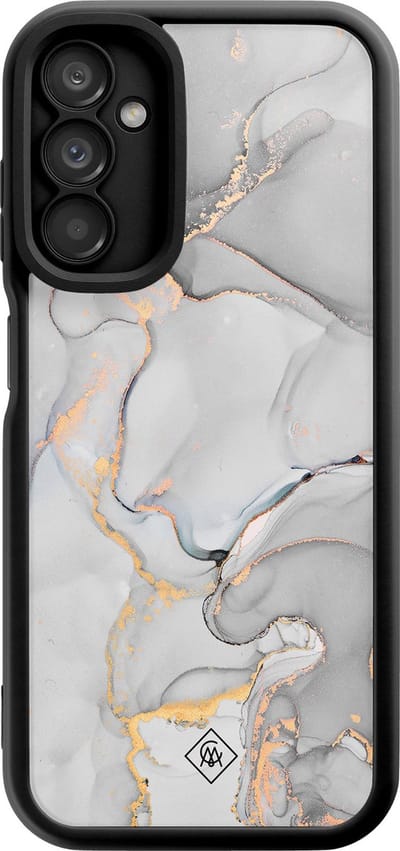 Casimoda® hoesje - Geschikt voor Samsung Galaxy A14 5G - Marmer Grijs - Zwart TPU Backcover - Marmer - Grijs