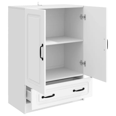 vidaXL - Dressoir - Wit - 66 - x - 34,5 - x - 92 - cm - Bewerkt - hout