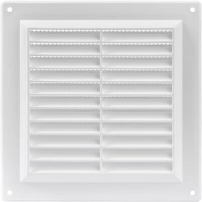 Vierkante kunststof ventilatierooster 150 x 150 mm met insectengaas voor betere HVAC-ventilatie