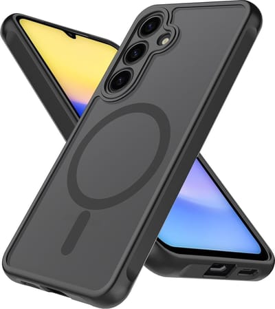Casemania Hoesje Geschikt voor Samsung Galaxy S24 - Zwart - Matte Armor Back Cover - Geschikt voor MagSafe