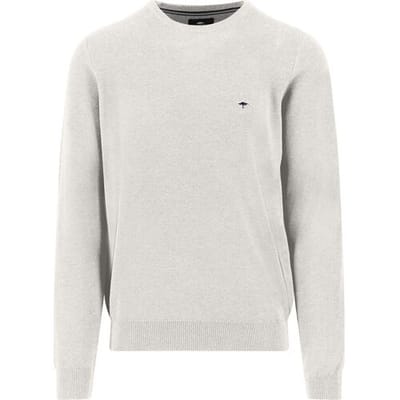 Fynch-Hatton Trui Fine Texture O-Neck Cotton Winter White / male