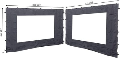 Zijpanelen PVC raam 3x4m zijwand antraciet RAL 7012 voor Rank paviljoen