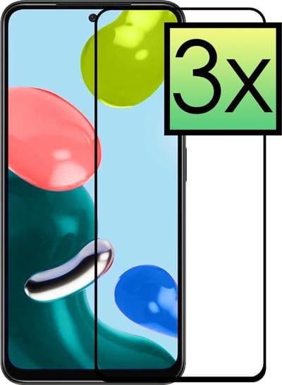 Screenprotector - 3 Stuks - Geschikt voor Xiaomi Redmi Note 11s - Full Cover - Beschermglas - Gehard Glas - Tempered Glass - Screen Protector