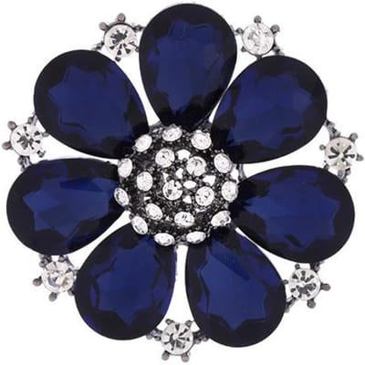 Bijoux Broche Fleur Cristal de Haute Qualité Étamine Évidée Bouton Écharpe en Soie Accessoires Vêtements Corsage black