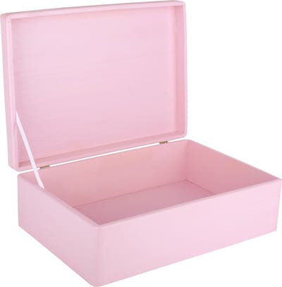Creative Deco XL Roze Houten Doos Opbergdoos | 40 x 30 x 14 cm | met Deksel | Kerst, Kerstmis Cadeau