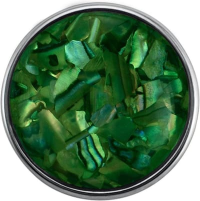 Quiges - Drukknoop 18mm Schelp Parelmoer Vlokken Mix Groen - EBCM083