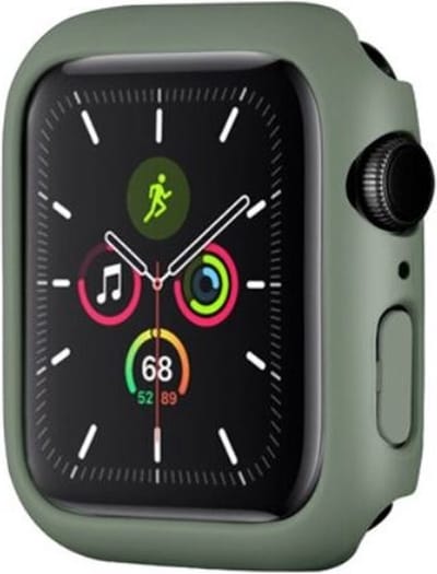 Strap-it PC Case bescherming - Geschikt voor Apple Watch case 44 mm - Hoesje geschikt voor Apple Watch 4/5/6/SE case - Mat groen - iWatch cover voor maat 44 mm