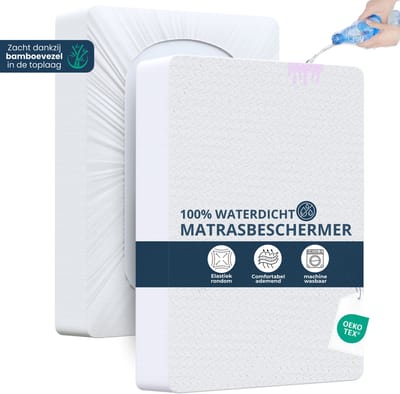 Amido® Bamboe vezel - Matrasbeschermer - Waterdicht - Rondom Elastiek - Matrasbeschermer 90x200 - matrashoes