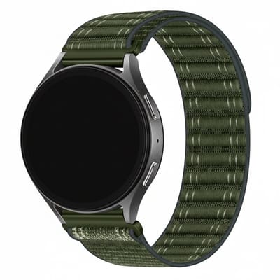 Nylon bandje - geschikt voor Garmin Venu (2 Plus) / Venu SQ (2) / Vivomove (Style - Sport) / Vivoactive 3 / 5 / 6 / Forerunner 55 / 165 / 245 / 645 / 570 - 42mm - army