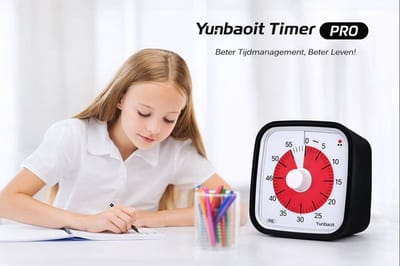 Visuele timer van 60 minuten met stille countdown-timer - Aftelklok voor kinderen - Volwassenen - Hulp bij Focus - Timemanagement tool - Efficiëntie - ADHD - Huiswerk - Thuiswerken - Studeren - Koken - Kookwekker - Werk - Bureau - Slechtzienden