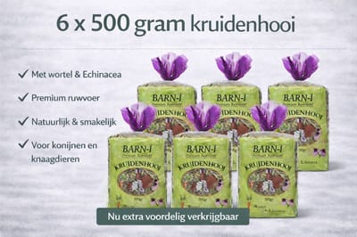 Barni Kruidenhooi - Ruwvoer- Wortel & Echinacea - 6 x 500 gr. konijnenvoer.