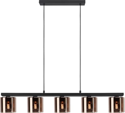 EGLO Cadley Hanglamp | Koperglas | E27 | Breedte 121 cm |Zwart