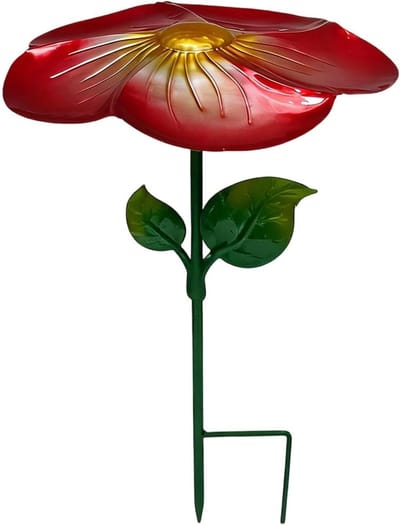 Parasol voor planten - Bloemenstaaf zonwering - Planten beschermen - Weerbestendige uitvoering - 4 x 25 x 4 cm - Rood