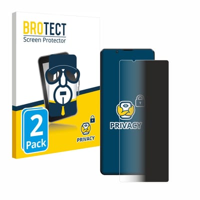 BROTECT - privacy screenprotector voor Sony Xperia 1 III - Folie Beschermfolie Blauwlichtfilter 2 Stuks