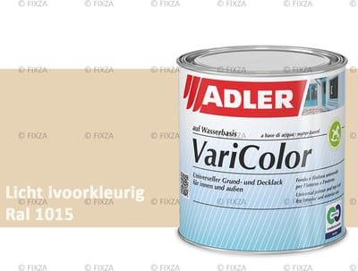 ADLER Varicolor Lakverf RAL 1015 – Licht ivoor 750 ml – 2-in-1 Houtverf, Metaalverf en Kunststof Lak voor Binnen & Buiten