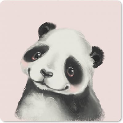 Muismat 20x20 cm - Mousepad Panda - Kinderen - Roze - Muismatten