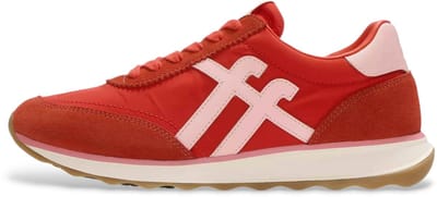 FitFlop Retro-Q FF Fabric/Suede Sneakers Dames Sneakers - Cherry Tomato/Warm Pink
