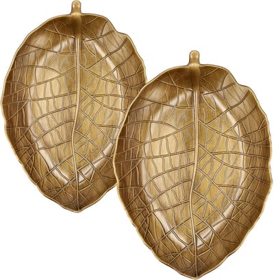 Fruitschaal Serveerplank Set van 2 – Groot Dienblad 39x37,5x4 cm – Schaal Decoratie en Plateau voor Kaarsen – Kaarsenplateau en Decoratie Schaal – Tafeldecoratie