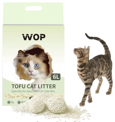 TOFU kattenbakvulling - Naturel - WOP - Kattoilet - 6L - 2.5KG