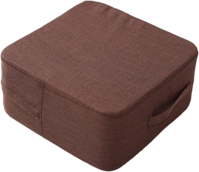 Vloerkussen - Zitkussen Stoelkussen - Meditatie en Yoga - Hoge Elasticiteit - 40 x 40 x 18 cm - Koffie