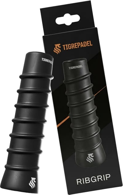 TigrePadel Ribgrip - Padel grip - Basisgrip - Hesacore - Voorkomt blessures - Padelgrips - Siliconen grip - Padel grips - Griptape - Zwart - Extra grip