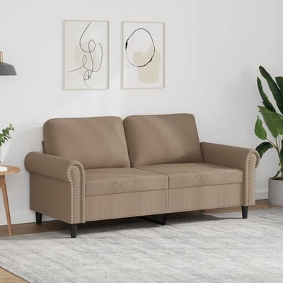 vidaXL - Tweezitsbank - 140 - cm - kunstleer - cappuccinokleurig