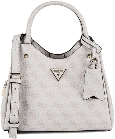 GUESS handtas schoudertas Meridian II Girlfriend Carryall Bone Logo wit