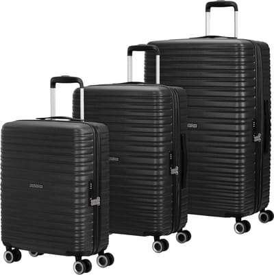 Reis Koffer Set - Bagage Set - Veilig Reizen - Krasbestendig ABS - 3-delig - Zwart