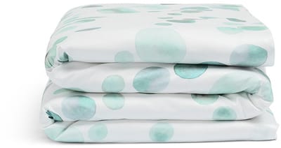 Yumeko kinderdekbedovertrek katoensatijn watercolor dots zeegroen 100x135 - Biologisch & ecologisch