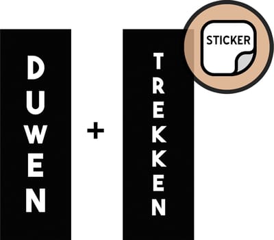 Deursticker set | "Duwen"/ "Trekken" | 4 x 14 cm | Zwart | Stickers | Deur | Sticker | 1 + 1 stuk