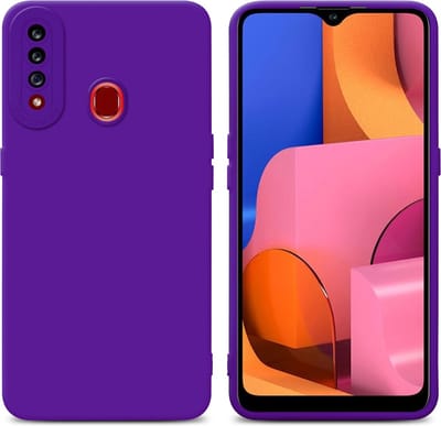 Cadorabo Hoesje geschikt voor Samsung Galaxy A20s in FLUID DONKER PAARS - Beschermhoes gemaakt van flexibel TPU silicone Cover Fluid Case