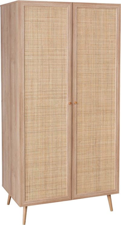 sweeek - Kledingkast met 2 deuren hangruimte en plank 90cm - bohème