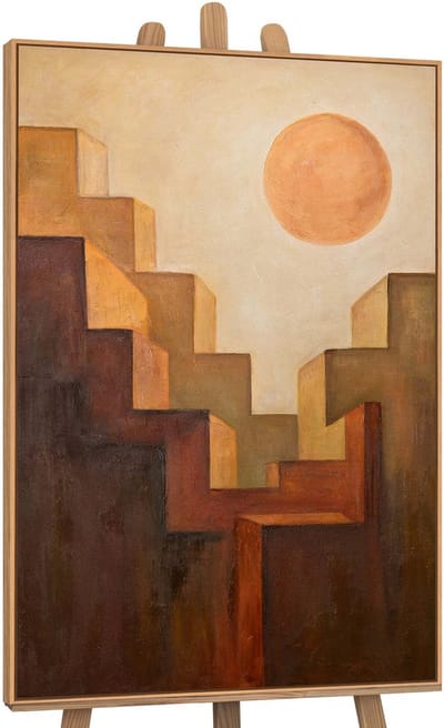 Canvas schilderij landschapsformaat handgeschilderd beklimming abstract krachtig – YS-Art Gallery – Inspirerende wanddecoratie voor woonkamer – Modern schilderij voor kantoor