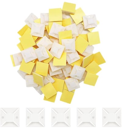 Dailygoods - Zelfklevende Kabelbinders - Kabelhouders voor Thuis en Kantoor - 20 mm x 20 mm - 100 Stuks - Nylon Kabelhouders - Geschikt voor Organisat...
