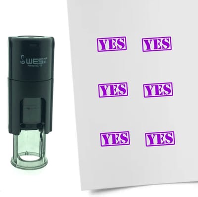 CombiCraft Stempel YES 10mm rond - Paarse inkt
