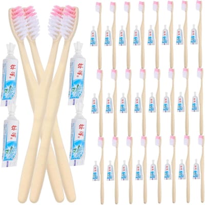 Wegwerp Tandenborstels - Reis Tandenborstel Hotel - Hygiënisch Reizen - Inclusief Tandpasta - 100 stuks - Diverse kleuren