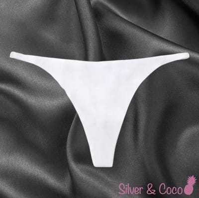 SilverAndCoco® - Naadloze String / Seamless Onderbroek Dames / Zacht Brazilian Slipje / Naadloos Stretch Ondergoed Vrouw / Strings Dames Lingerie Broekje Slip White - Wit / Small