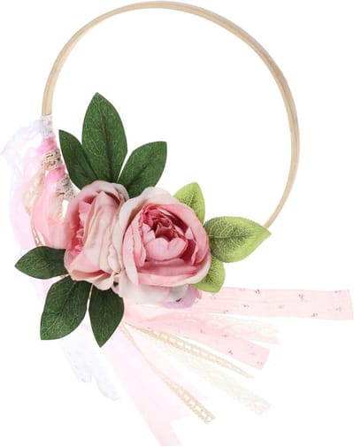 Kunstige Bloemkrans - Bruidsboeket Hoepel - Bruiloft Decoratie - Verwelkt Nooit - 26 cm - Zoals Afgebeeld