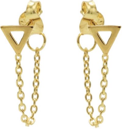 Karma Oorbellen Chain Open Triangle Goud