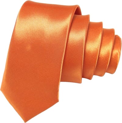 Fako Fashion - Skinny Stropdas - Smal - 5cm - Smalle Das - Effen - 145cm - Oranje