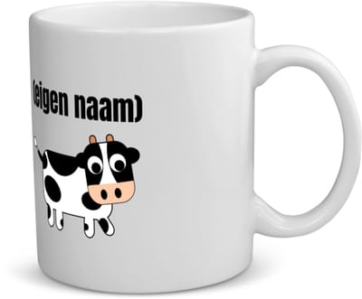 Akyol - kleine koe met eigen naam koffiemok - theemok - Koe - boeren/koeien liefhebbers - iemand die houdt van koeien - verjaardag - cadeau - kado - geschenk - 350 ML inhoud