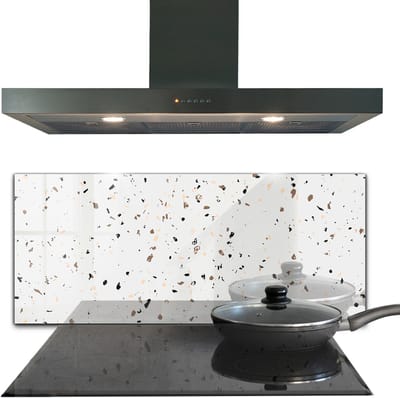Tulup Achterwand Keuken - Fijne terrazzo Keuken Achterwand - 125 x 50 cm - Wit Glas Achterwand Keuken - Abstract Keuken Achterwand Glas - Kookplaatachterwanden - Kookplaat achterwand