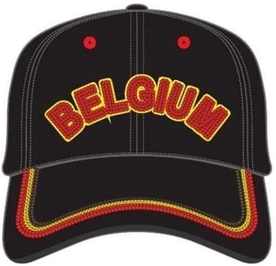 België Pet – One Size 56 cm – Unisex Baseball Cap – Zwart met Rood Geel – Belgium Borduursel – Supporter Hoed EK/WK