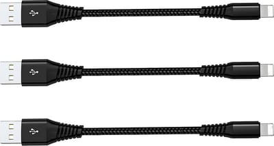 Phreeze Korte USB naar 8-Pin Kabel - 30cm - USB A - Geschikt voor iPhone en iPad - 3-Pack - Gevlochten - Extra Connectiviteit