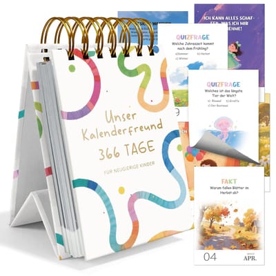BIROYAL Scheurkalender, kleurrijk bandpatroon, voor kinderen, ongedateerd, 365 dagen mindfulness