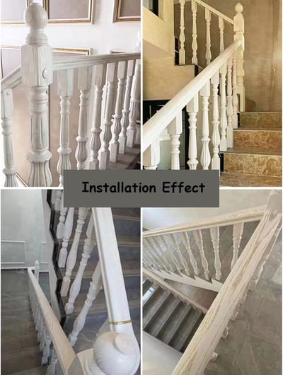 Houten Trapleuningen - Balusters Trappen - Veiligheid Verhogend - Decoratief Europees - 95cm Lengte - Wit