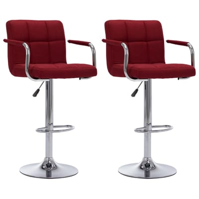 vidaXL - Barstoelen - 2 - st - stof - wijnrood