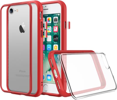 Apple iPhone SE (2020) Hoesje - Rhinoshield - MOD NX Serie - Hard Kunststof Backcover - Transparant / Rood - Hoesje Geschikt Voor Apple iPhone SE (2020)