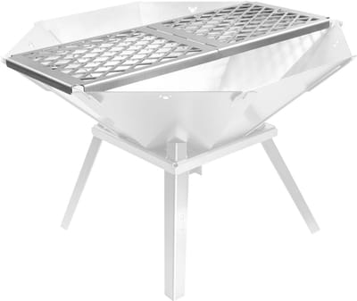 Grillrooster - Buiten koken - Mobiel grillen - Roestvrij staal - 48 x 18 cm - Zilver