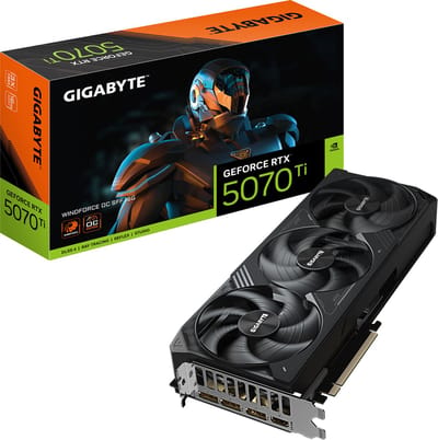 GIGABYTE GeForce RTX 5070 Ti WINDFORCE OC SFF - Videokaart - 16GB - GDDR7 - PCIe 5.0 - 1x HDMI 2.1 - 3x DisplayPort 2.1